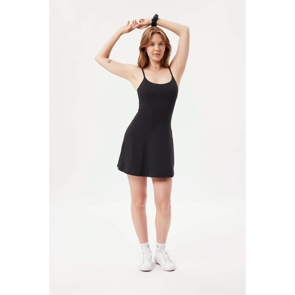 NWT Girlfriend Collective Womens‎ Black Adjustable Juliet Strappy Dress Size S